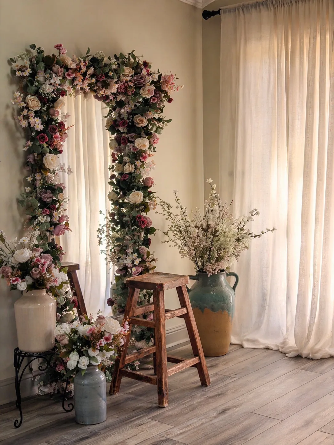 studio floral mirror laurel hollow studio | blog floral framed full length mirror in the laurel hollow studio set where clients check their final look